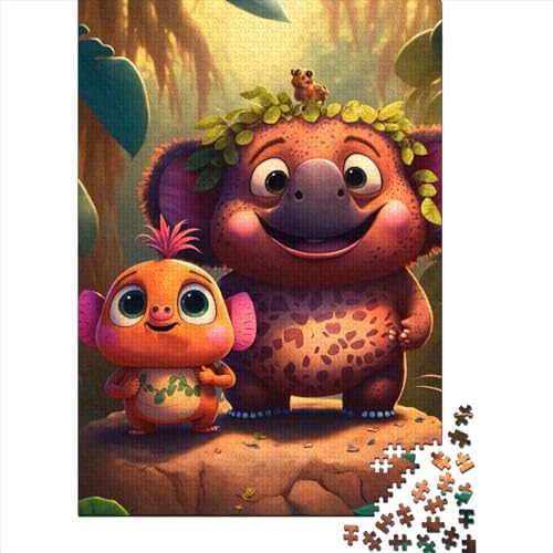 Cartoon Big Eyes Baby Holzpuzzle Puzzles für Erwachsene Teenager Erwachsene 500 Teile Puzzle ganze Familie und die 52x38cm