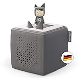 tonies Toniebox Starter Set inkl. 1 Kreativ Figur – Audioplayer für Hörbücher und Lieder für Kinder, einfach zu bedienende kabellose Musikbox BZW. Lautsprecher, 7 Std. Akku, Anthrazit