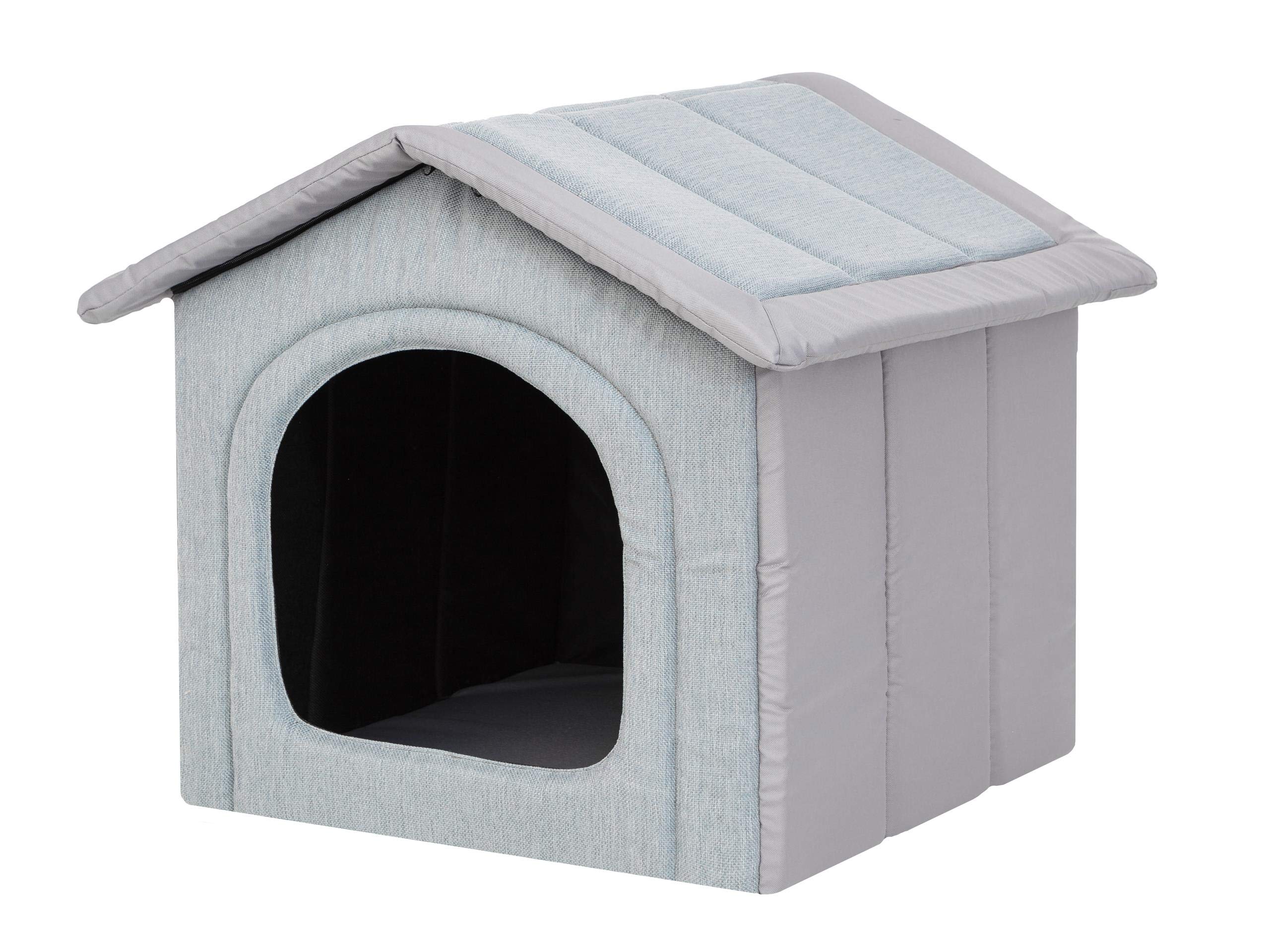 PillowPrim Hundehütte Hundehöhle Hundebett Hundehaus Katzenhöhle mittle M - 44x38 cm hellgrau