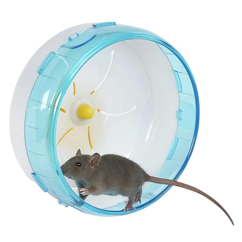 YASYU Hamster-Übungsrad, leises Spinner, Haustier-Laufrad für Käfig, Kunststoff, Kleintier-Übungsräder für Zwerge, syrische Hamster, Rennmäuse, Meerschweinchen, Blau, 17,5 cm