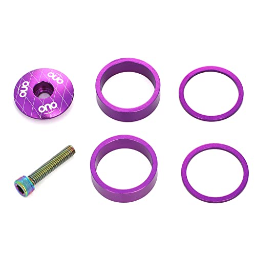 WANGBINGXING SteuersäTze MTB Fahrrad Vorbau Top Cap Kopfhörer Spacer Kit Aluminium Gabel Ring Spacer 28mm 2mm 5mm 10mm Fahrrad Kopfhörer Abdeckung Fahrrad Werkzeug(Purple 2mm 10mm)