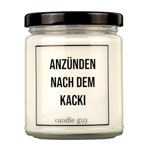 candle guy Duftkerze | Anzünden nach dem Kacki | Handgemacht aus 100% Sojawachs | 70 Stunden Brenndauer