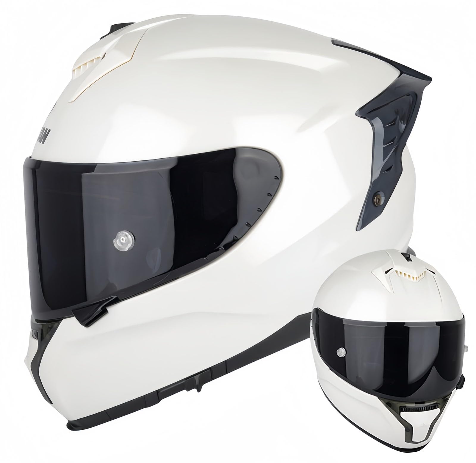 Modularer Integrierter Motorradhelm, ECE-Zugelassener Visier-Integral-Motorradhelm Antibeschlag-Motorrad-Rollerhelm Doppelspiegel Herren Damen Antikollisionshelm A,L59-60CM