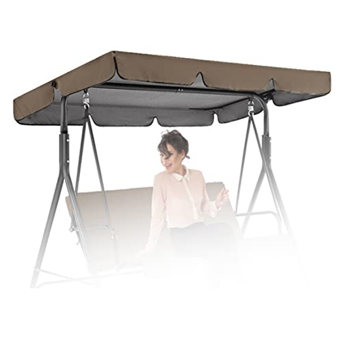 AMZCOM Hollywoodschaukel Ersatzdach, Universal Sonnendach Schwing Dachabdeckung, Gartenschaukel Baldachin Top Cover, Hollywood Swing Replacement Roof,Kaffee,195×125×15cm