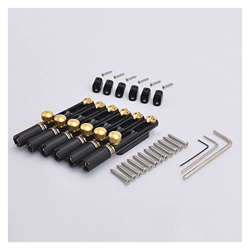 1 Set (6/7/8 Saiten) Edelstahl Kopflose Guitar Bridge/Single Bridge Tune-o-matic Steg (Color : Black 6 Pieces-2)