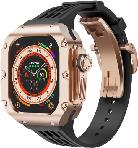 NEYENS 49 mm Titanlegierung, Uhrengehäuse, Gummiband, für Apple Watch Ultra 2 Serie, Ersatzteil, Sportarmbänder, Uhrengehäuse, Metallkrone, Mod-Kit, Zubehör, For Ultra 2, Achat