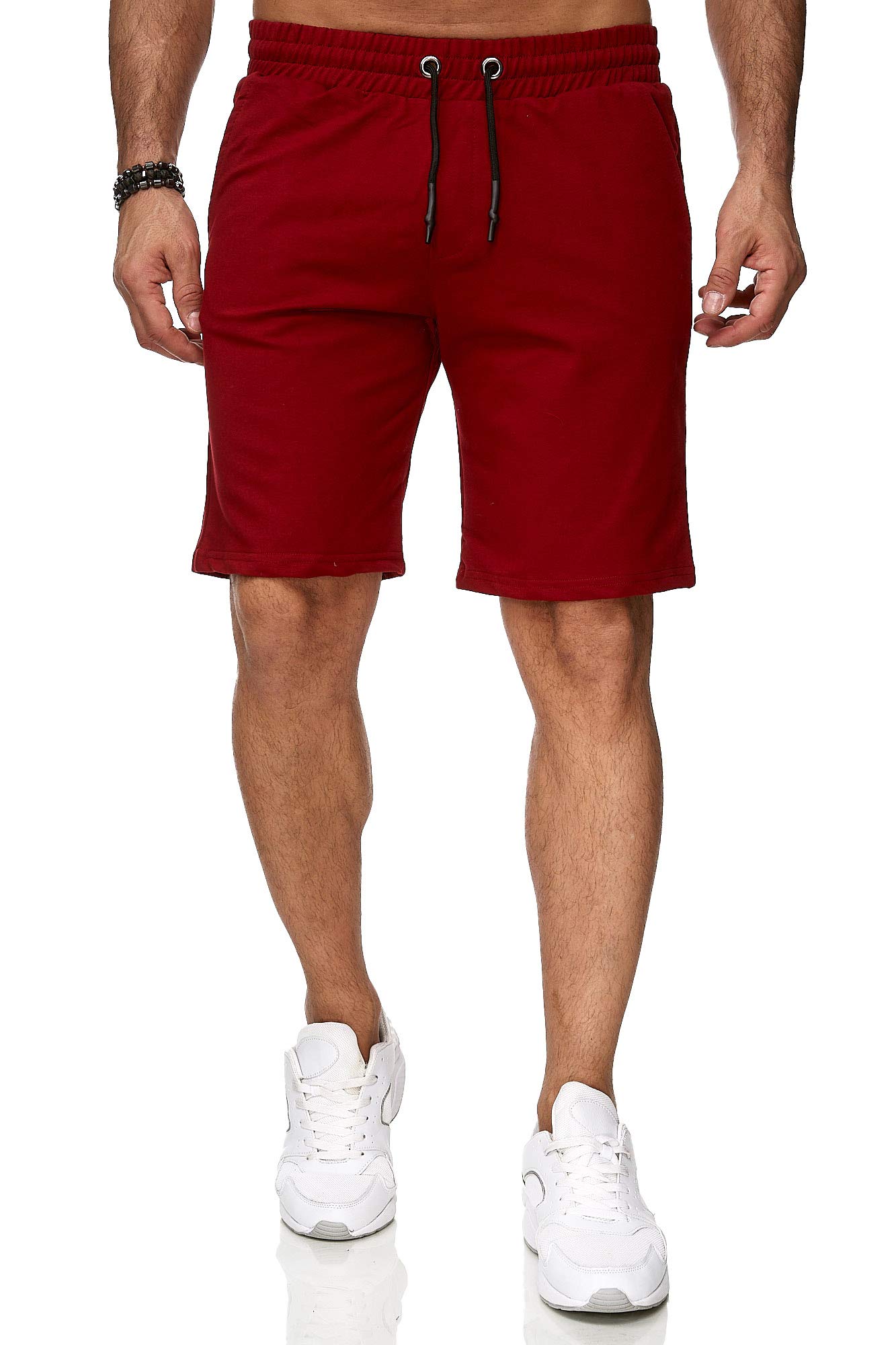 Reslad Kurze-Hose Herren Jogginghose Kurz Sweat-Shorts Basic Sport-Hose Freizeit Sweat-Hose RS-5061 (S, Bordeaux)