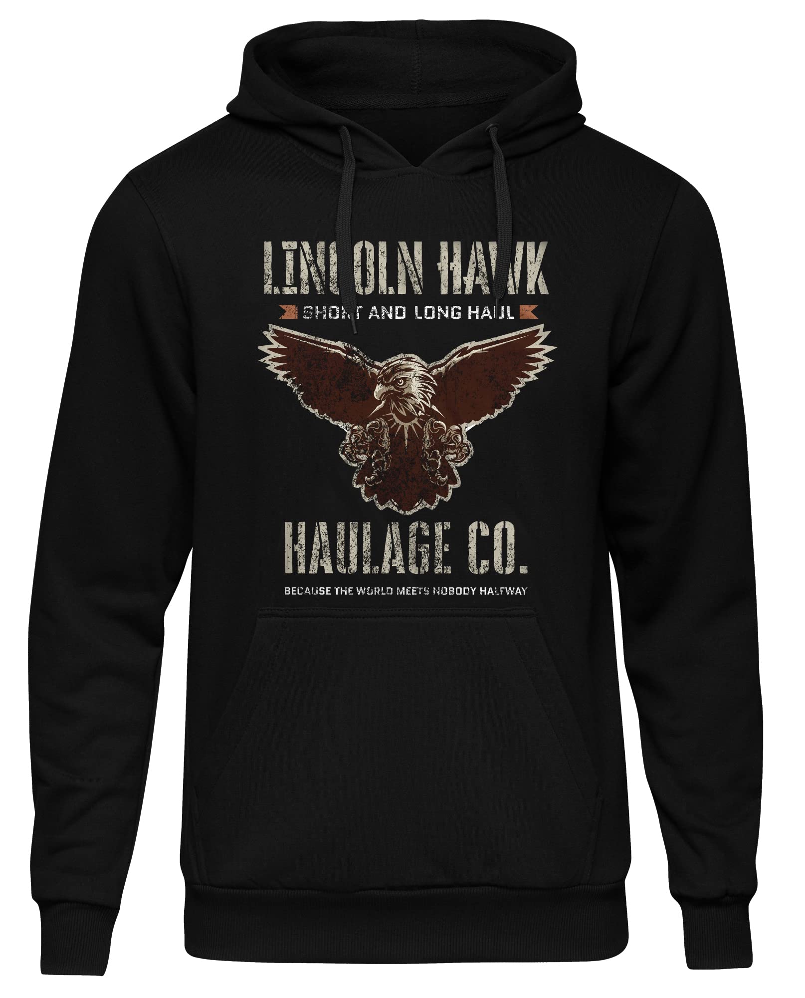 UGLYSHIRT Lincoln Hawk Herren Kapuzenpullover | Over The Top Hoodie Stallone - SLY - 80s Pullover | Schwarz (3XL)