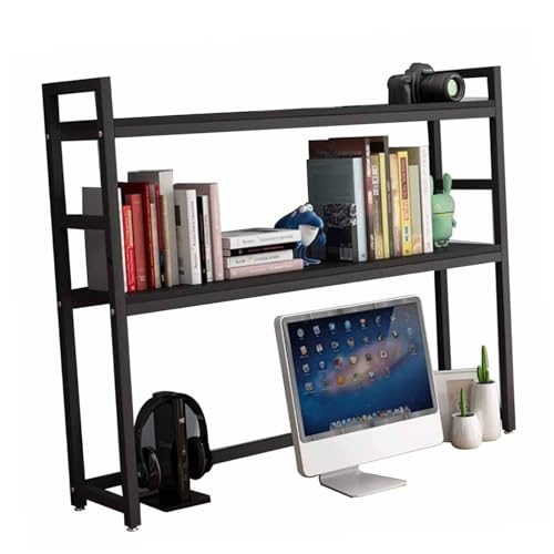 Verstellbares Schreibtisch-Bücherregal - Schreibtisch-Bücherregal für Computertische, Schreibtisch-Arbeitsplatten-Organizer-Rack, offenes Schreibtisch-Aufbewahrungsregal aus Metall, für Büro/Küche/B