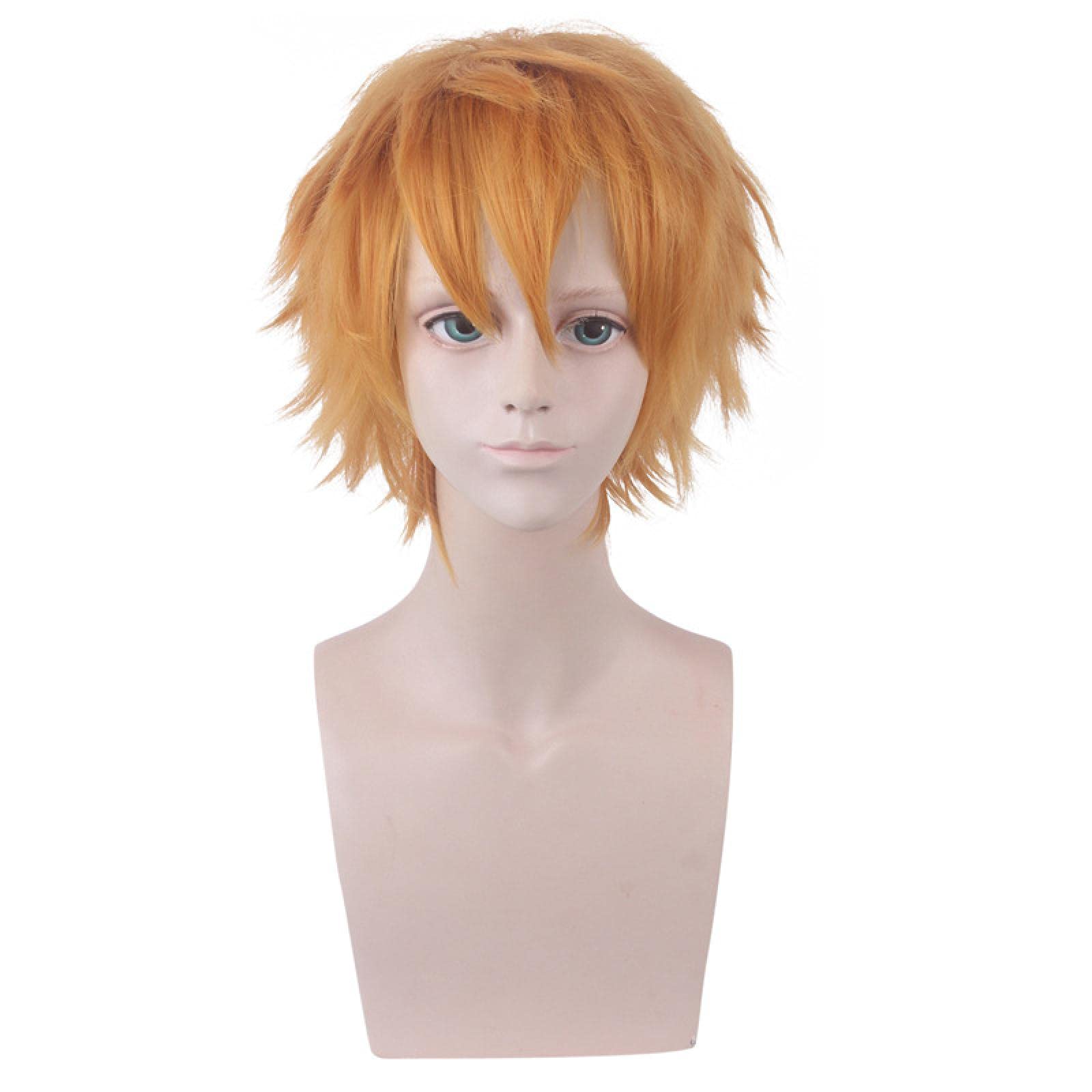 Anime cosplay perücke Anime Toilettengebundene Hanako-Kun Minamoto Kou Perücke Cosplay Perücke Rollenspiel Kurz Khaki 35cm