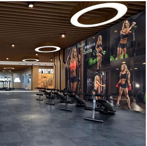 tyujlkjddlf Tapete Wandbild 3D Benutzerdefinierte Tapete 3D Boxsport Fitness Schönheit Wandbild Fitnessstudio Studio Hintergrund Wandtapete-350Cmx245Cm