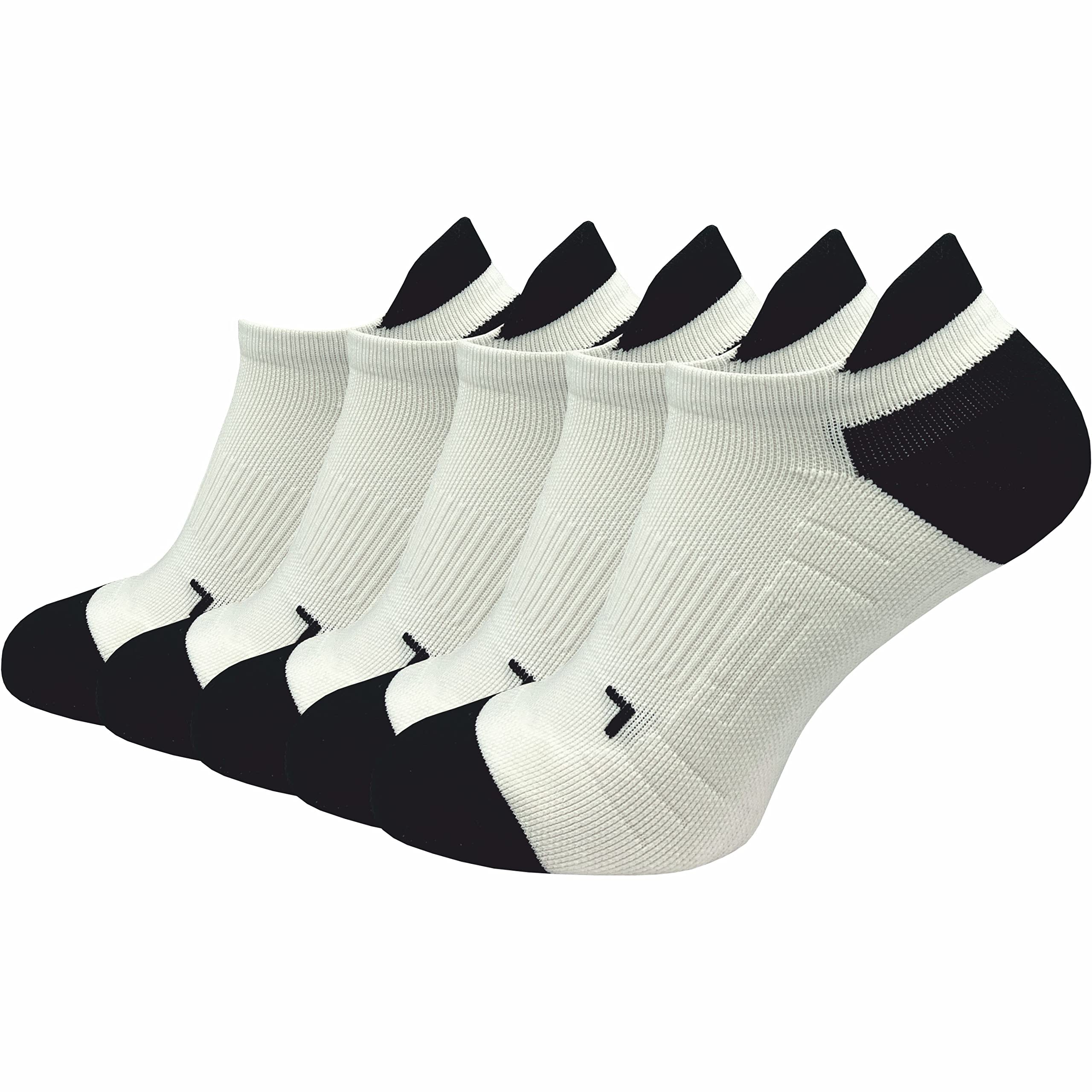 GAWILO 5 Paar Kurze Herren Laufsocken mit Kompression | Sportsocken | Anti-Blasen Schutz | Atmungsaktiv & Feuchtigkeitsregulierend (weiß, 43-46)