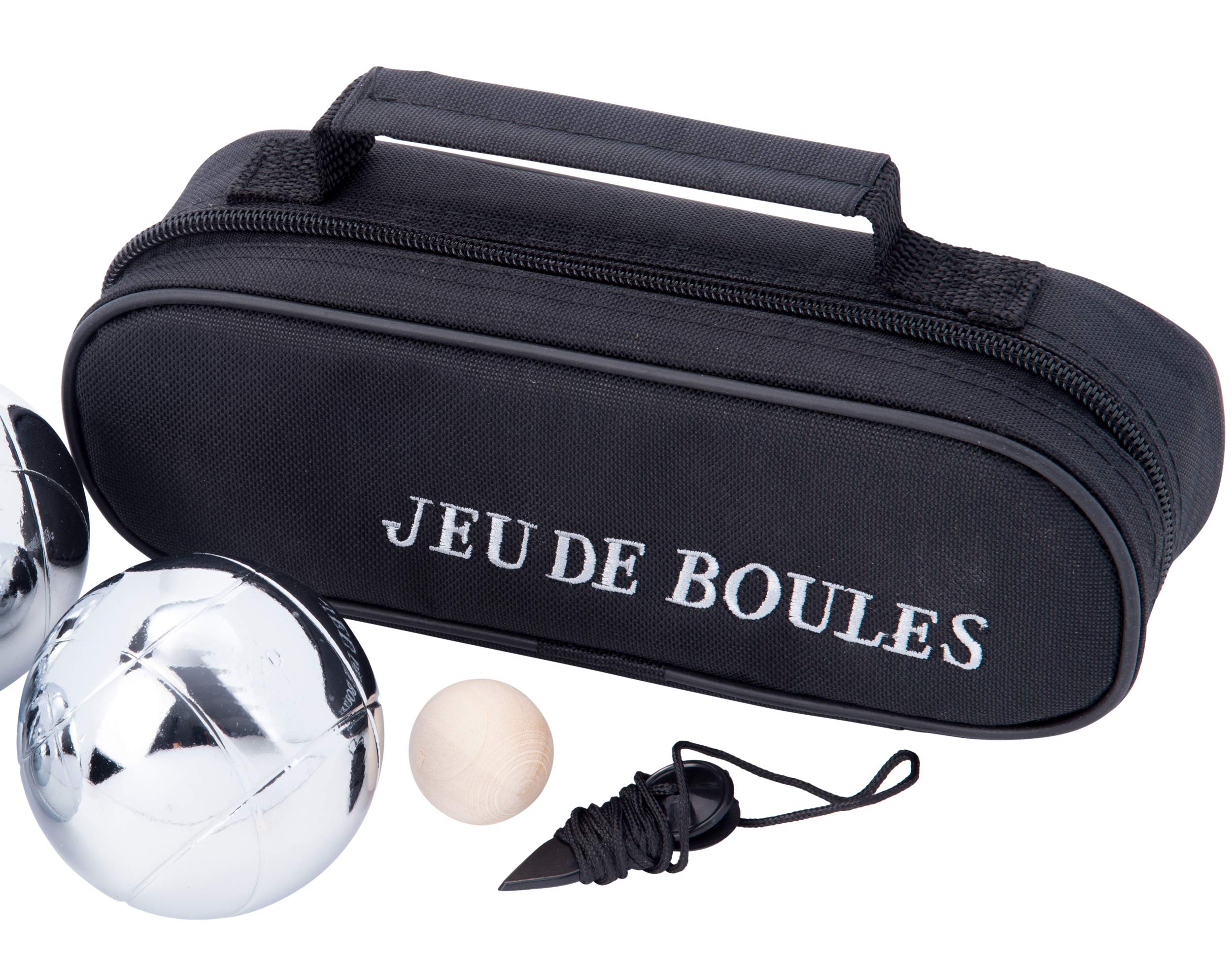 Engelhart - 010121 - Petanque Boules-Kugeln 3 Stuck - Boules Spieleklassiker 720 G, Durchmesser 74 Mm, Stofftasche