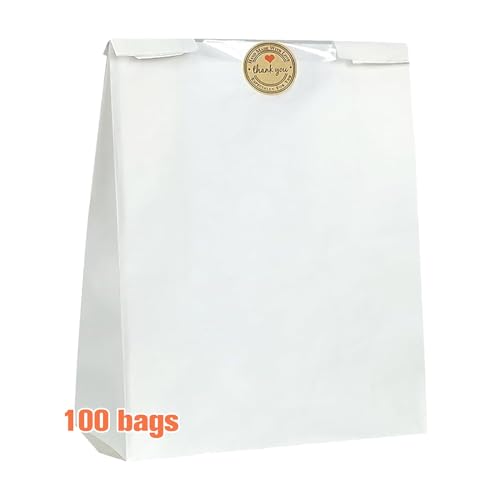 100PCS Kraftpapiertüten Mit Transparentem Fenster Haltbare Brotverpackungsbeutel Handgefertigte Kekse Süßigkeiten Verpackungsbeutel