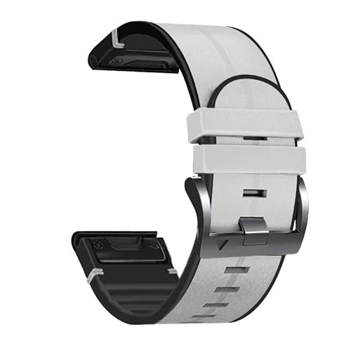 BANDKIT 22 x 26 mm Silikon-Armband QuickFit-Armbänder für Garmin Fenix 7X 7 6 6X Pro 5X 5 D2/Tactix 7 Leder-Smartwatch-Armbänder, 22mm For Fenix 7-EPIX, Achat