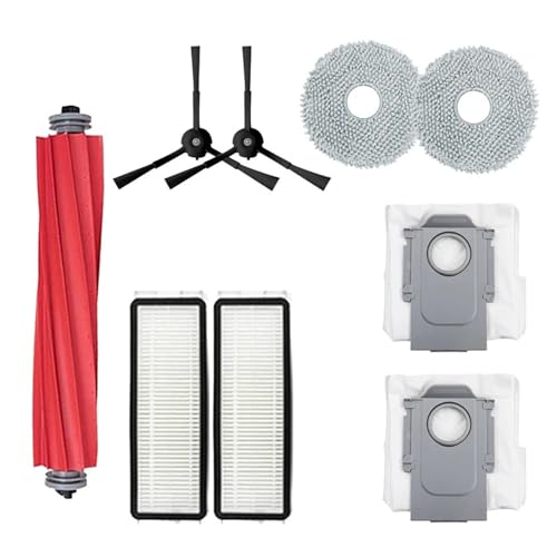 Compatible WithRoborock Q Compatible WithRevo / P10 A7400RR Vacuum Cleaner Spare Parts Main Side Brush Hepa Filter Mop Cloths Rag Dust Bag Accessories (Color : 4PCS)