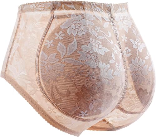 Hüftpolster-Shapewear-Po-Lifter-Shorts, nahtlos, Netzstoff, dünn, künstliches Gesäß, Schwammpolster, Hüftformungshöschen, Damen-Körperformer-Höschen, Aprikose, XXL