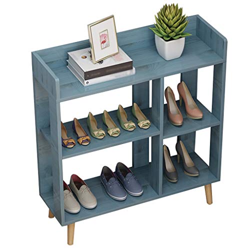 YIHANSS Schuhregal, verbreitertes Schuhregal aus Holzimitat für Zuhause, mehrschichtiges Schuhschranktürregal, sparsam im Schlafzimmer, leicht zu reinigen, 66 x 24 x 72 cm (blau)