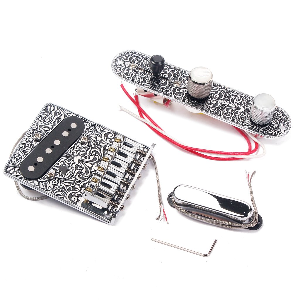 6-saitiger Sattel Bridge Board Hals Pickup Set 3 Wege Steuerplatte für E-Gitarren