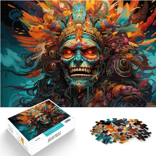 Spielzeug-Puzzle, farbenfrohe indische Krieger-Malkunst, 1000-teiliges Puzzle für Erwachsene, Holzpuzzle, Weihnachts- und Geburtstagsgeschenke, 1000 Teile (50 x 75 cm)