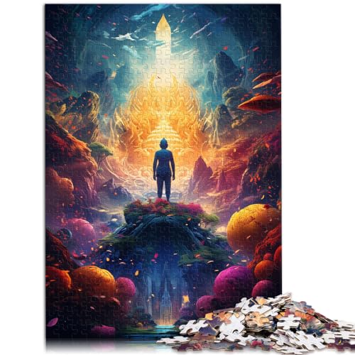 Puzzle-Geschenk, farbenfrohe psychedelische Galaxie-Buddha-Statue, 1000 Teile, Premium-Puzzle, Holzpuzzle, Staycation, Zeit totschlagen, 1000 Teile (50 x 75 cm)