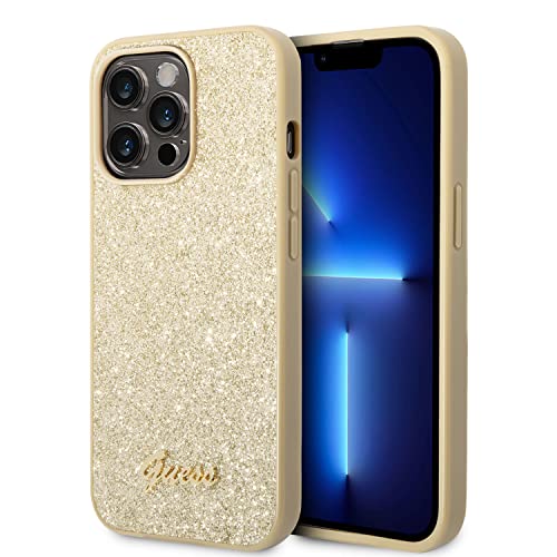 Guess GUHCP14LHGGSHD hülle für iPhone 14 Pro 6,1" Gold/Gold Hard case Glitter Script