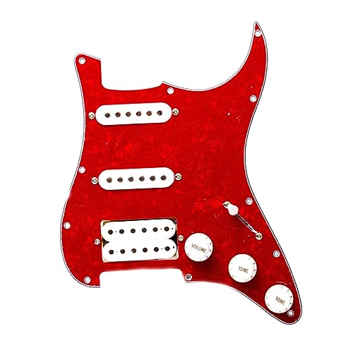 SSH-Schlagbrett Für E-Gitarre Und Schwarz-weiße, Vorverdrahtete SSH-Schlagplattenbaugruppe (Color : Crimson white 6)