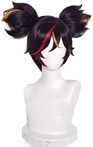 LINLINCD-Anime Coser Wig Genshin Impact Cosplay Perücken gestreift grün 85 cm lang rechts langlebig SYNTHETIC HEILS HAPS HALLOWERN Karneval Party+Perücke (Motiv: Xinyan)