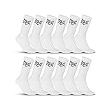 Socken Herren Atmungsaktiv, Sportsocken Herren, Angenehm, Hypoallergen (12er Pack), Weiss, 39/42