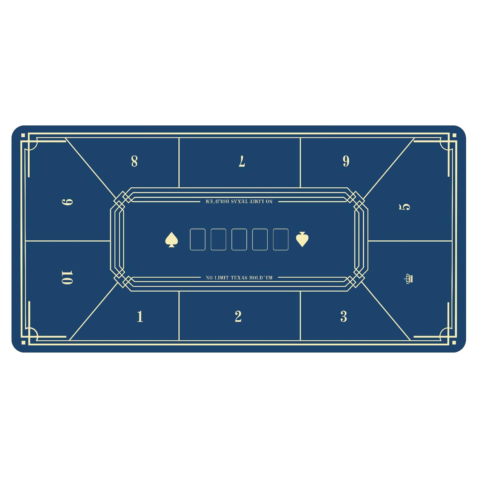 BFVAKBKYT Professionelle Pokermatte für Tische, Professionelle Tisch-Layoutmatte mit Tragetasche, Gummi-Spiel-Layout-Tischabdeckung for Partys(Blue,L)