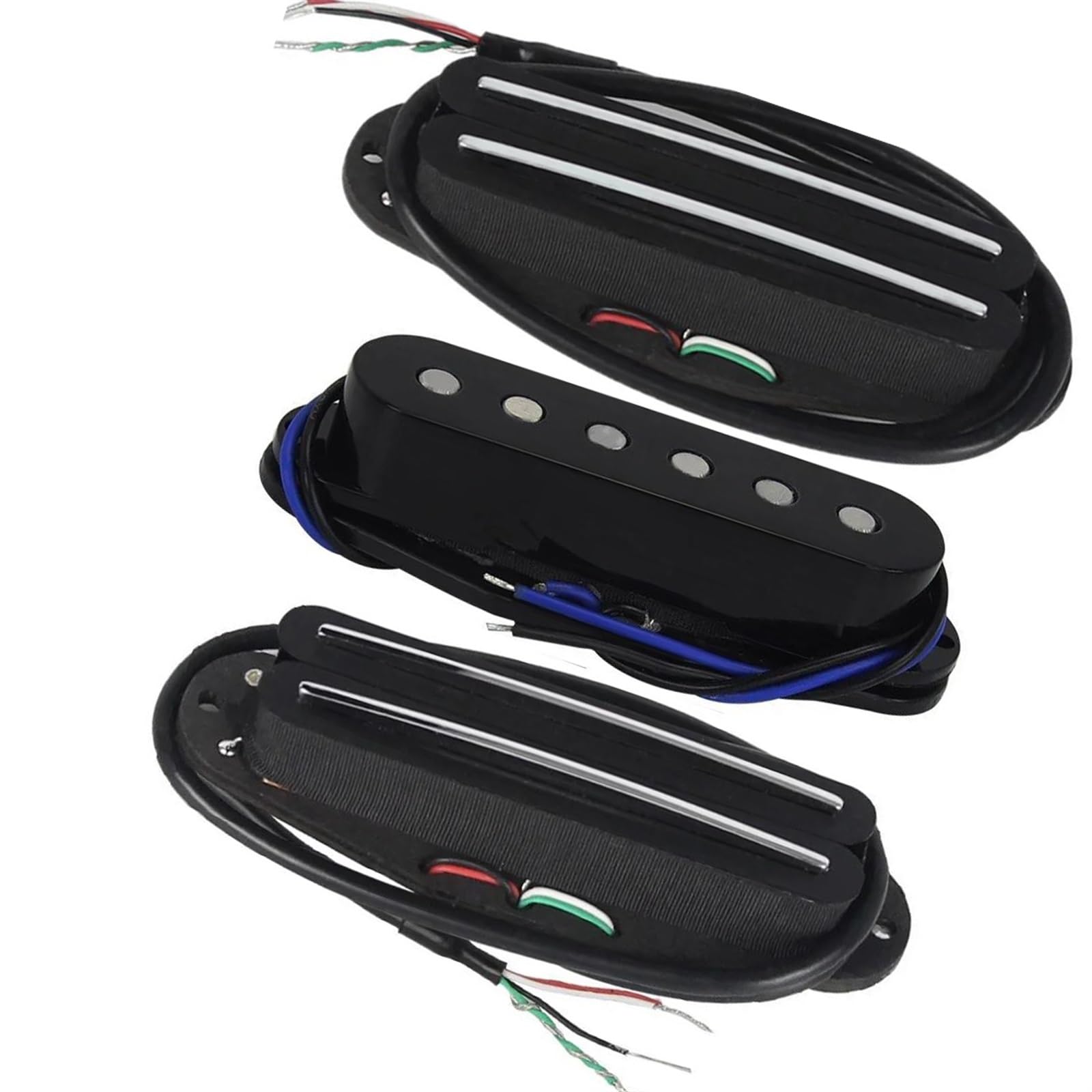 Gitarren-Tonabnehmer 3 Stück Single Coil Pickups & Gitarre Humbucker Pickup Schwarz 50/50/52 Mm Für E-Gitarre