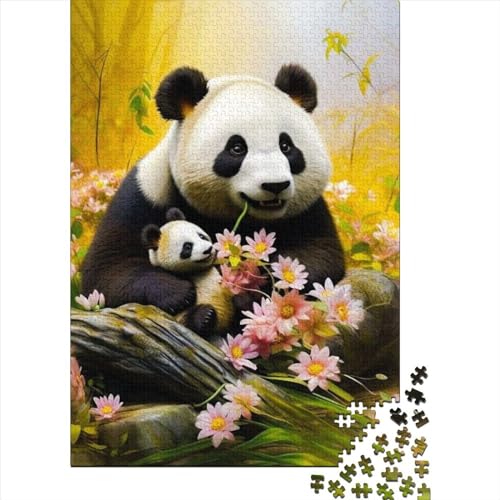 1000-teiliges Puzzle für Erwachsene und Teenager, Panda-Puzzle aus Holz für Erwachsene, Puzzle-Spielzeug, Puzzle – anspruchsvolles Spiel (Größe: 75 x 50 cm)