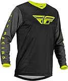 Fly Racing 2023 Erwachsene F-16 Trikot (Schwarz/Grau/Warnschutz, XX-Large)