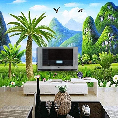 XLMING Landschaft Kokosnussbaum Frisch 3D Tapeten Home Esszimmer Sofa Schlafzimmer Wohnzimmer TV Hintergrund-150cm×105cm