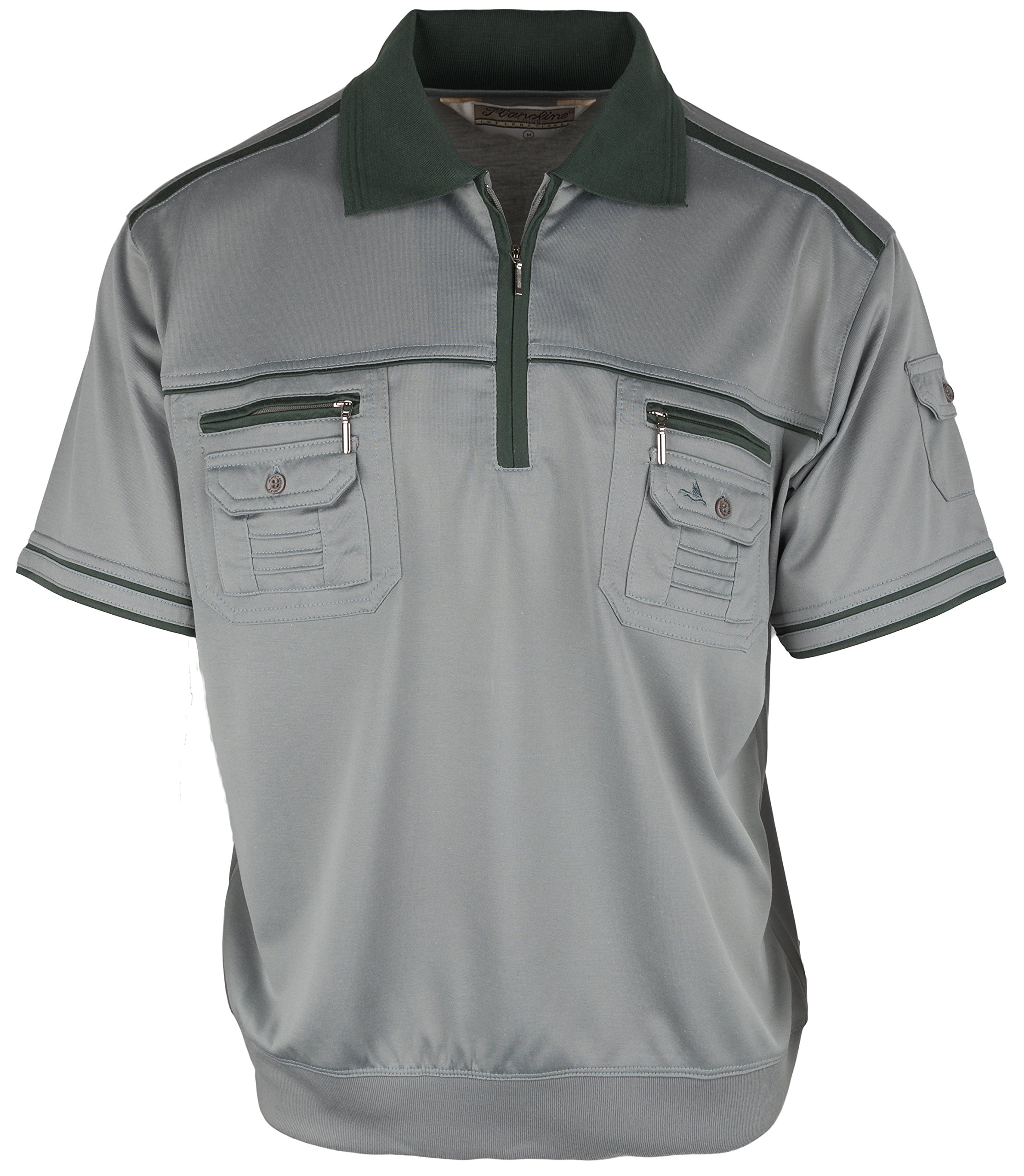 SOUNON Polohemd Poloshirt für Herren Grau, Groesse: 5XL