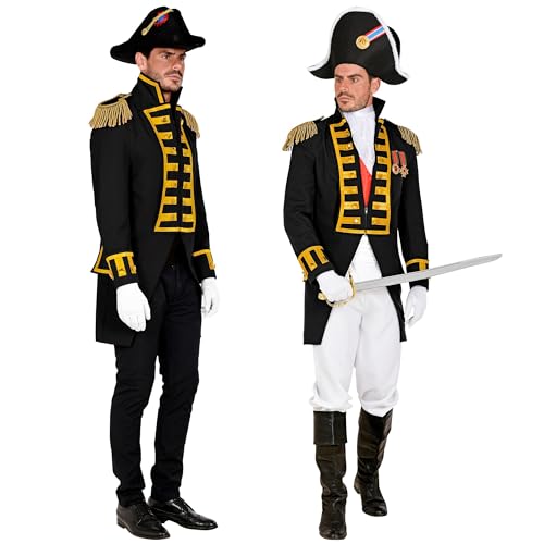 Widmann 49570 49570-Schwarze Garde-Uniform, Parade-Frack, Jackett, Mantel, Zirkusdirektor, Kostüm, Karneval, Mottoparty, Herren, Mehrfarbig, XXL