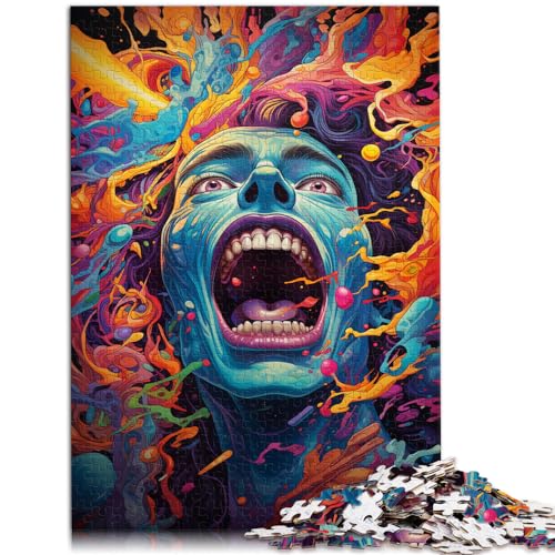 Puzzlespiele Bunte Psychedelia of Soul Adventure Puzzle für Erwachsene 1000 Teile Holzpuzzle Künstlersammlung, Bildende Kunst 1000 Teile (50 x 75 cm)