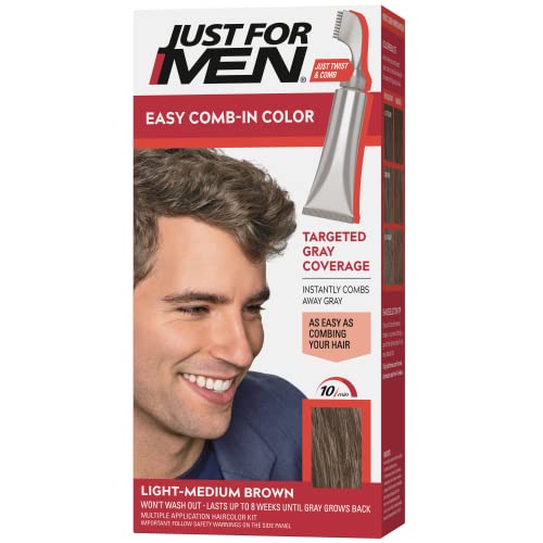 Just For Men AutoStop Men's Hair Color, Light Medium Brown by Just for Men