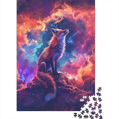 Fox Holzpuzzle Puzzle für Erwachsene Teenager Erwachsene 500 Teile Puzzle Entspannungspuzzle Spiele-Denksportpuzzle (Größe 52x38cm)