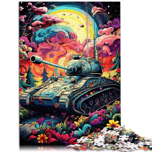 Puzzle für Puzzle Bunte Panzer Schwierige, anspruchsvolle Puzzles 1000-teiliges Holzpuzzle zum Stressabbau Schwierige Herausforderung 1000 Teile (50 x 75 cm)