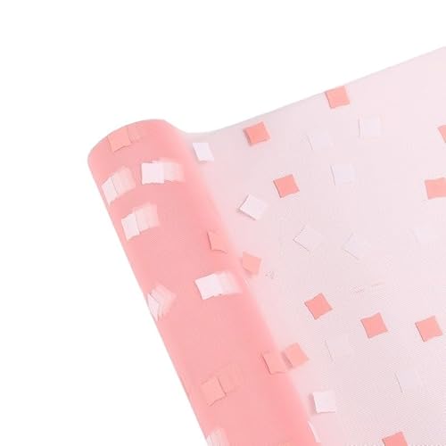 Blumen Geschenkpapier 5 Yard Gittergarnrolle Geschenkpapier Rosenblumenstrauß Valentinstag Geschenkpackung Gaze Bastelgeflecht Floristenverpackung Transparent(Color 07)