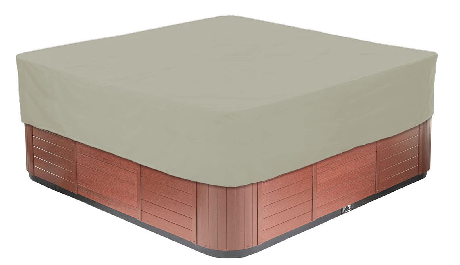 BaCover Outdoor Whirlpool Abdeckung, 210D Oxford-Gewebe Wasserdicht Spa Hot Tub Pool Abdeckun Quadratische Pool-Staubschut Mehrere Größen zur Auswahl,Beige,239x239x50cm