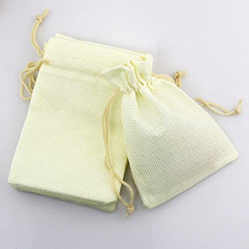 50 Stück/Packung (15 x 20 cm) Vintage Natural Sackleinen Geschenk Süßigkeitsbeutel Hochzeit Party Favor Pouch Birthday Supplies Drawstrings Jute Gift Bag-beige,13x18cm mabu