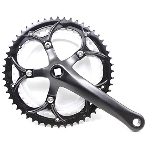 Skdvy Vierkant 6/7/8-fach Kurbelgarnitur, MTB Fahrrad Crank Set Geschwindigkeit Hohler Zahn Platte Fahrradkurbelgarnitur MTB Fahrrad-Kurbeln Sprocket(Black)