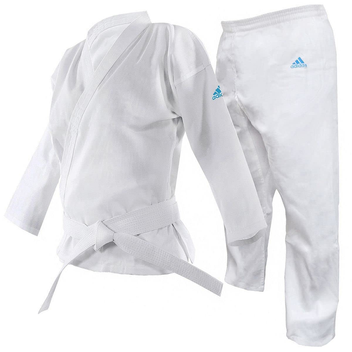 adidas Adistart Karate Uniform 7oz Martial Arts Student Gi Karateanzug für Kampfsport, 200 g, weiß, 190 cm