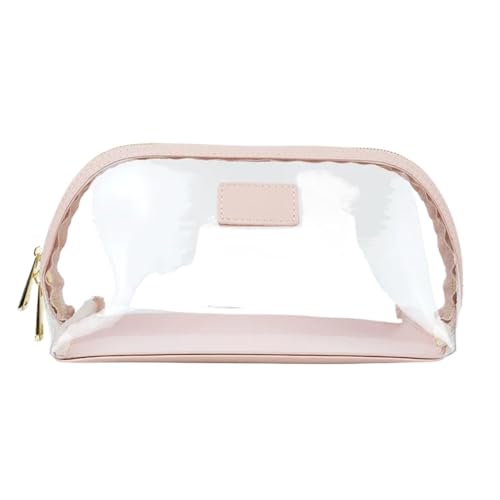 Transparenter Kulturbeutel Tragbare Reise-Kosmetiktasche aus transparentem PVC, transparent, wasserdicht, TPU, Kulturbeutel, Make-up-Aufbewahrungstasche, modisch, Sommer, Strand(Color:Pink Large)