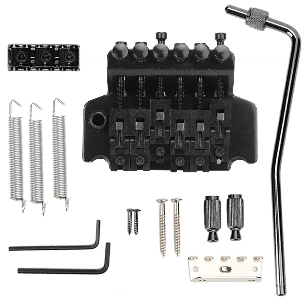 E-Gitarre Tremolo-Brückensystem mit Doppelverriegelung Kompatibel mit E-Gitarre im ST-Stil(Schwarz)