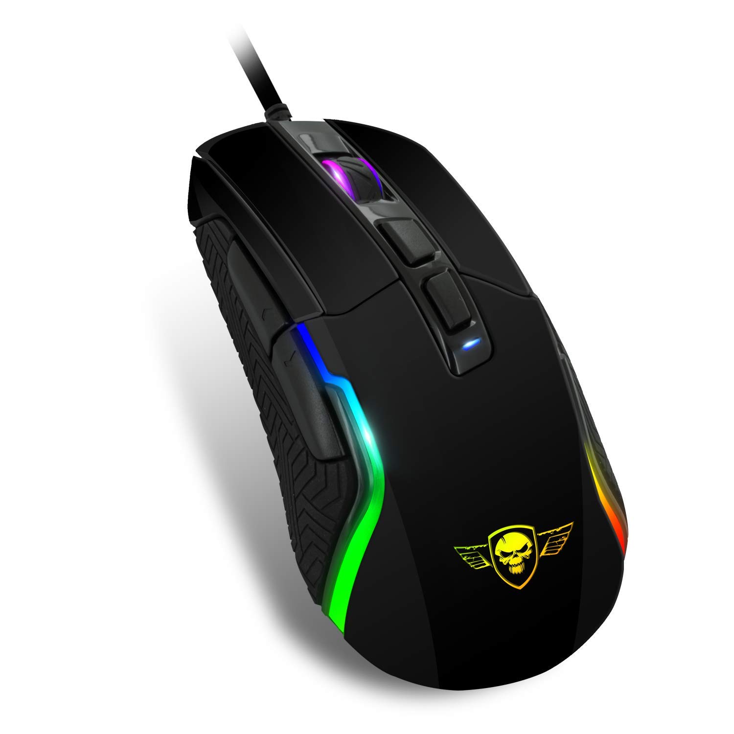 SPIRIT OF GAMER - Gaming-Maus PRO-M7 - LED Screen - 11 Modi - RGB-Farben - Anpassbar - Bis zu 4800 DPI Max - 3 anpassbare Profile - 7 programmierbare Tasten - Doppelte GripControl - PS4, XBOX ONE, PC