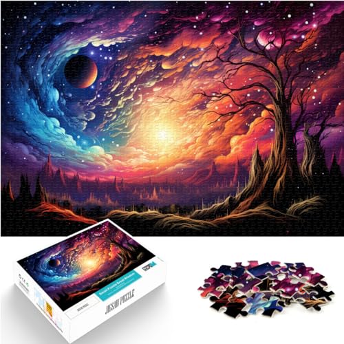 Puzzles zum Verschenken, Seltsame, farbenfrohe Landschaft, 1000-teiliges Puzzle für Erwachsene, Holzpuzzle zum Stressabbau, Urlaub zu Hause, Zeit totschlagen, 1000 Teile (50 x 75 cm)