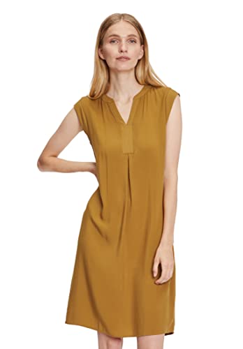 Cartoon Damen Basic-Kleid unifarben Bronze Brown,34